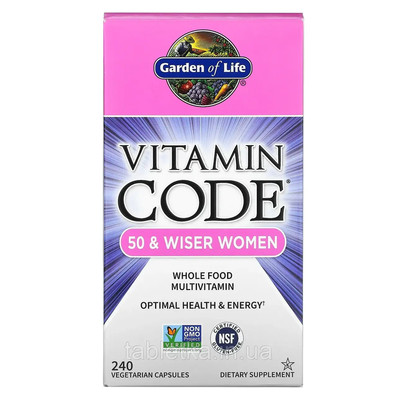 Garden of Life, Vitamin Code, мультивітаміни з цілісних продуктів для жінок від 50 років, 240 вегетаріанських