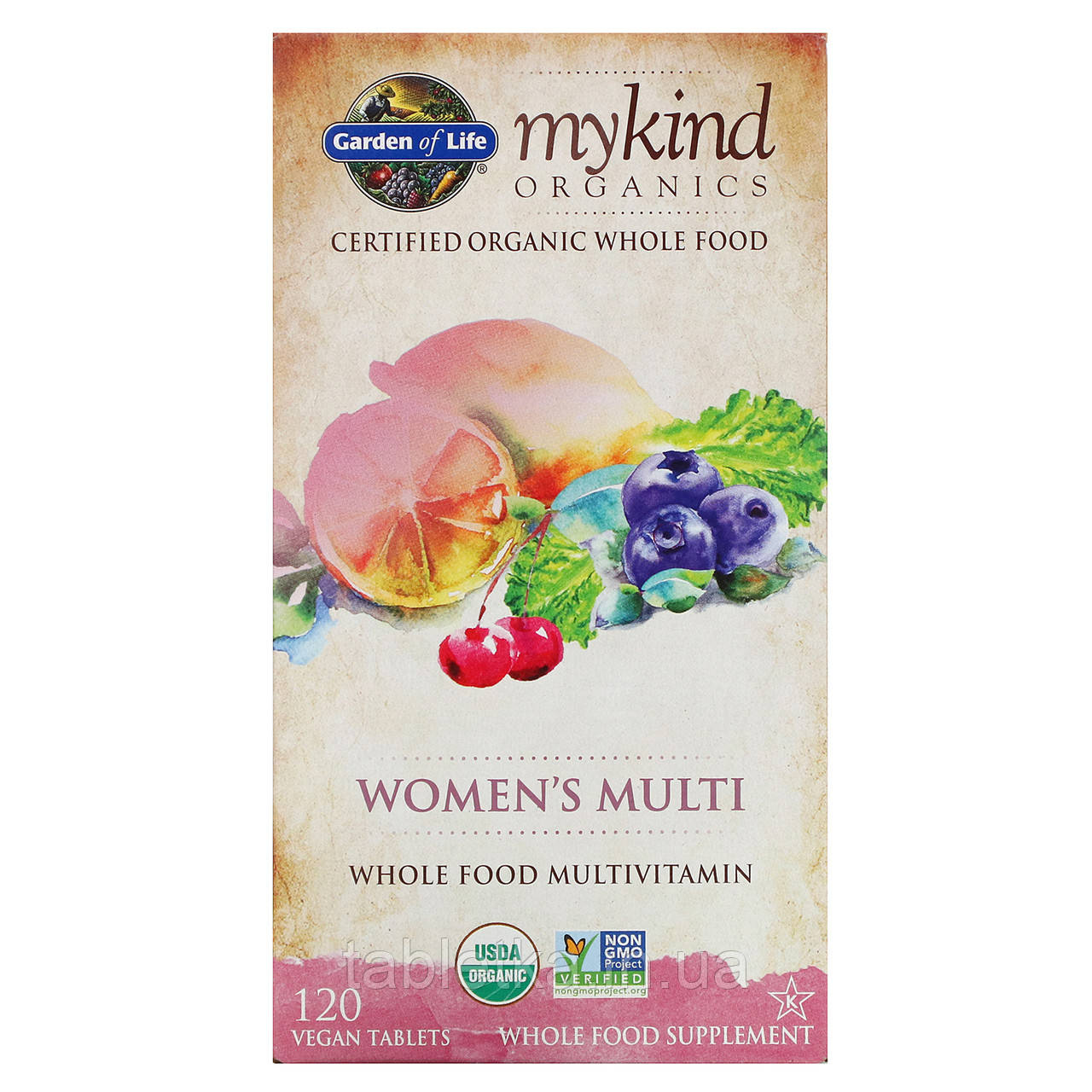 Garden of Life, KIND Organics, Мультивітаміни для жінок, 120 веганських таблеток