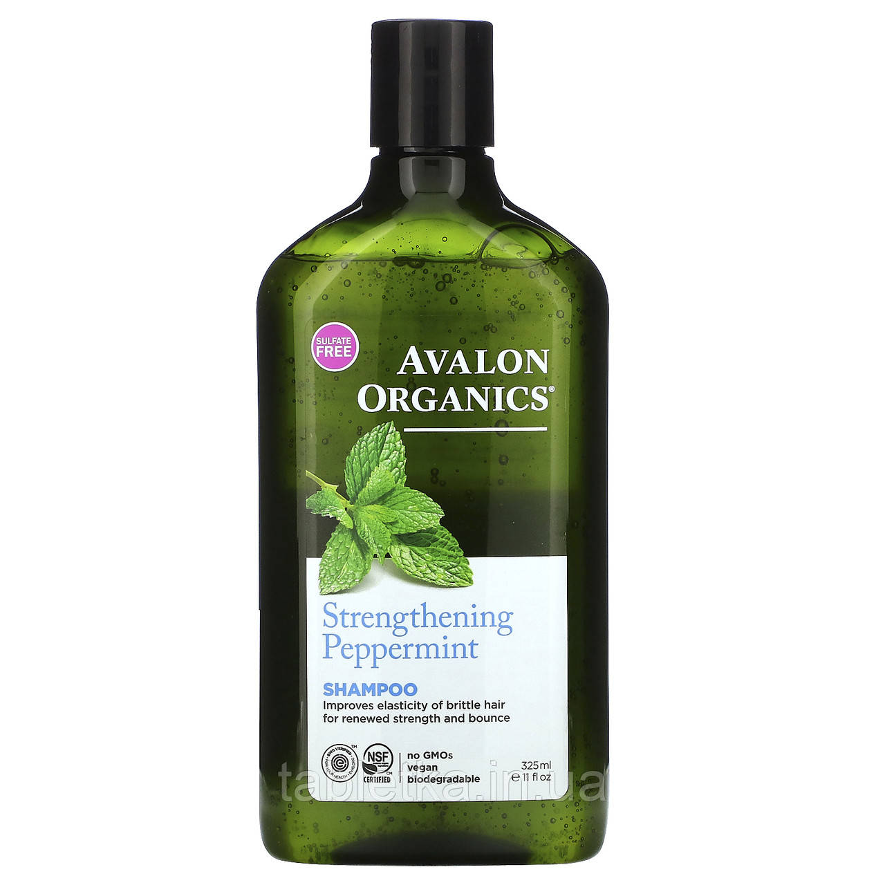 Avalon Organics, що зміцнює шампунь із перцевою м'ятою, 325 мл (11 рідк. унцій)