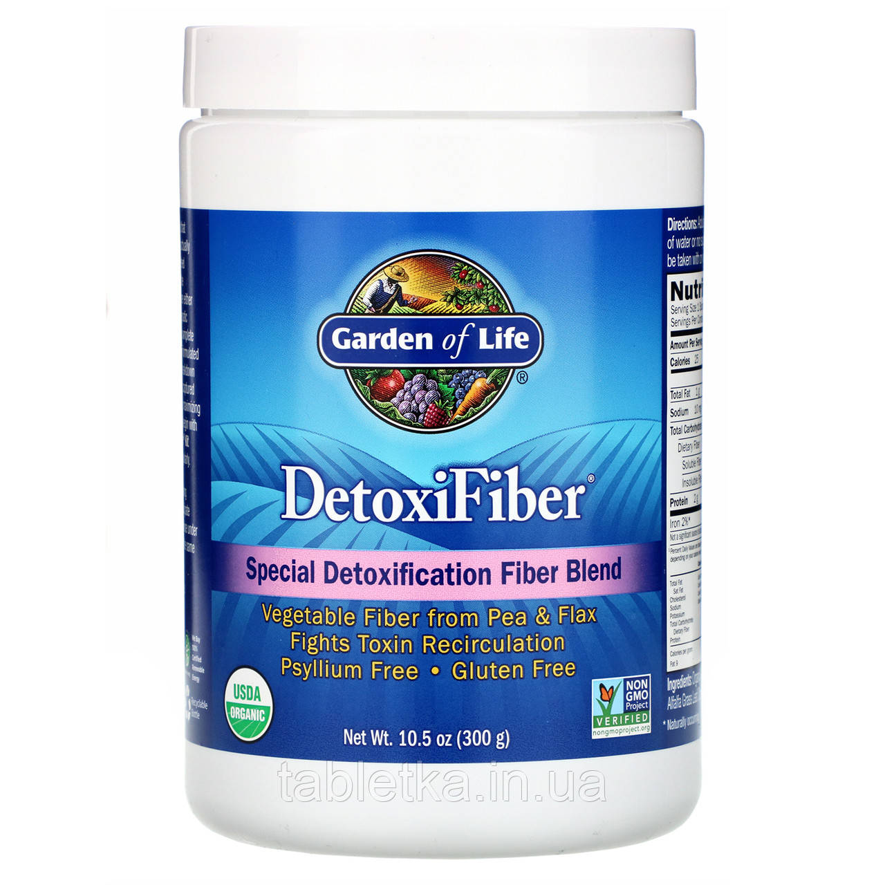 Garden of Life, DetoxiFiber, спеціальна суміш клітковини для детоксикації, 300 г