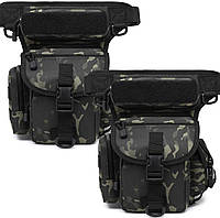 Black Camo 2 Packs ATBP Tactical Drop Leg Pouch Сумка Сумка Бедра Сумка Пакет Военная Поясная Сумка Пакет
