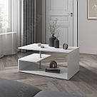 Журнальний стіл для офісних приміщень з полицями з ДСП Дизайнерський кавовий столик лофт 910 мм, фото 4