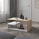 Журнальний стіл для офісних приміщень з полицями з ДСП Дизайнерський кавовий столик лофт 910 мм, фото 6