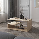 Журнальний стіл для офісних приміщень з полицями з ДСП Дизайнерський кавовий столик лофт 910 мм, фото 7