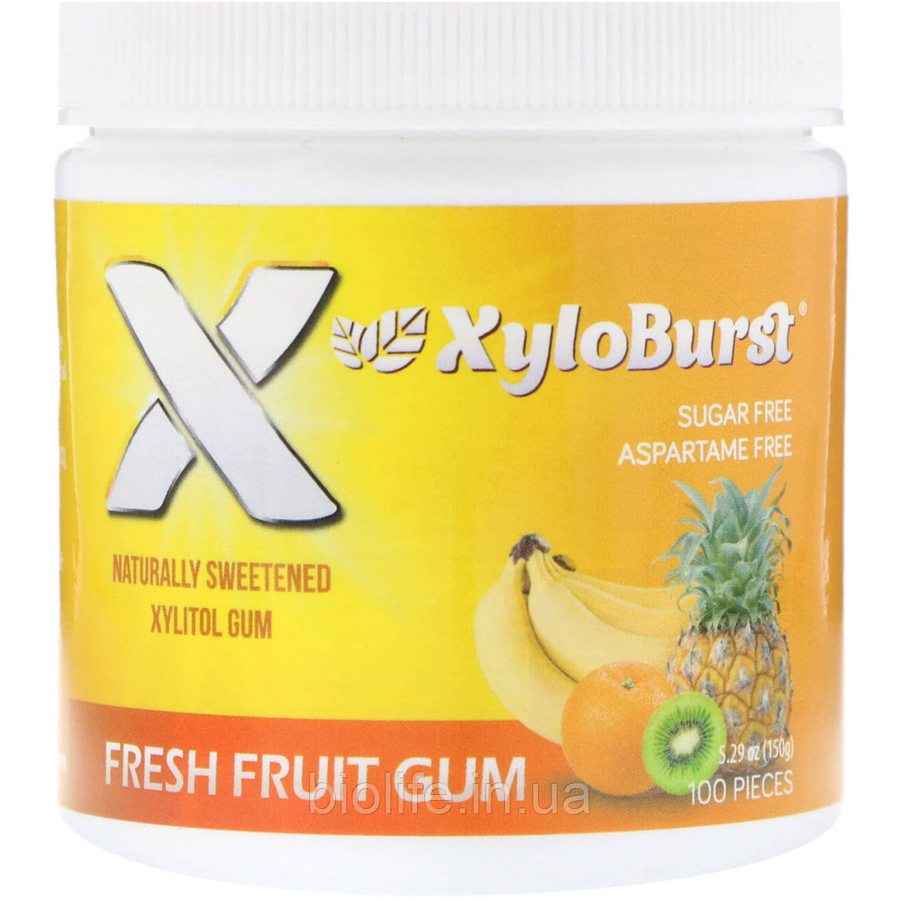 Xyloburst, Xylitol Chewing Gum, Fresh Fruit , 5.29 oz (150 g), 100 Pieces