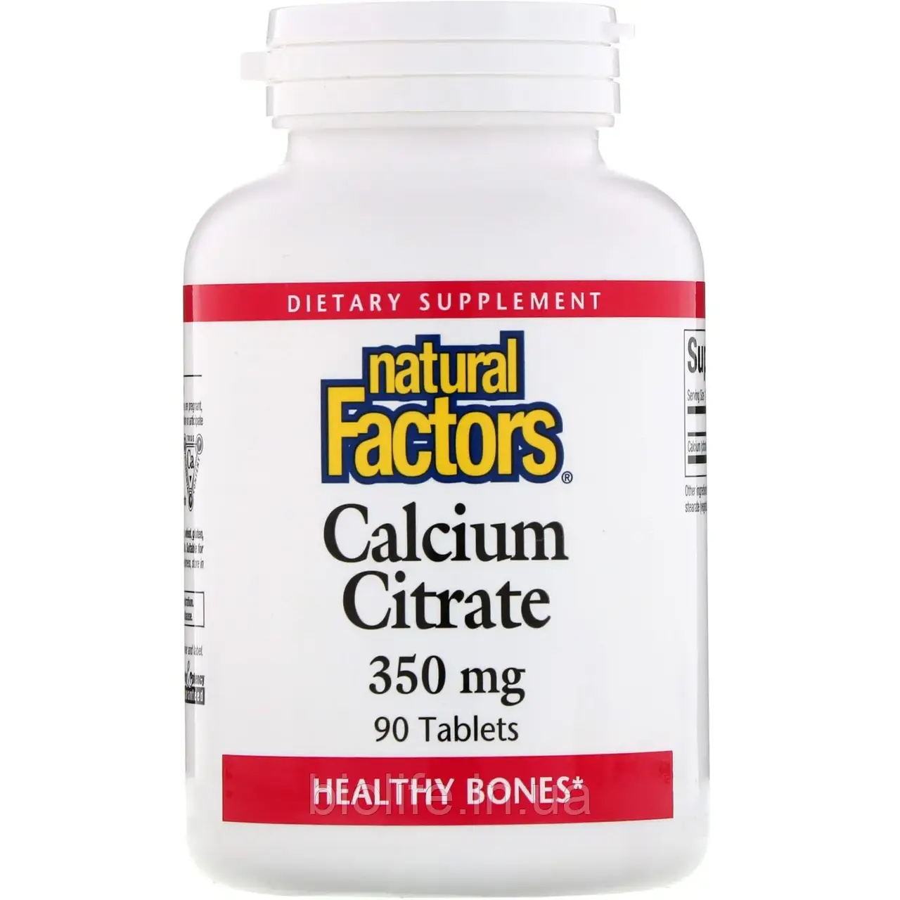 Natural Factors, Цитрат кальцію, 350 мг, 90 таблеток
