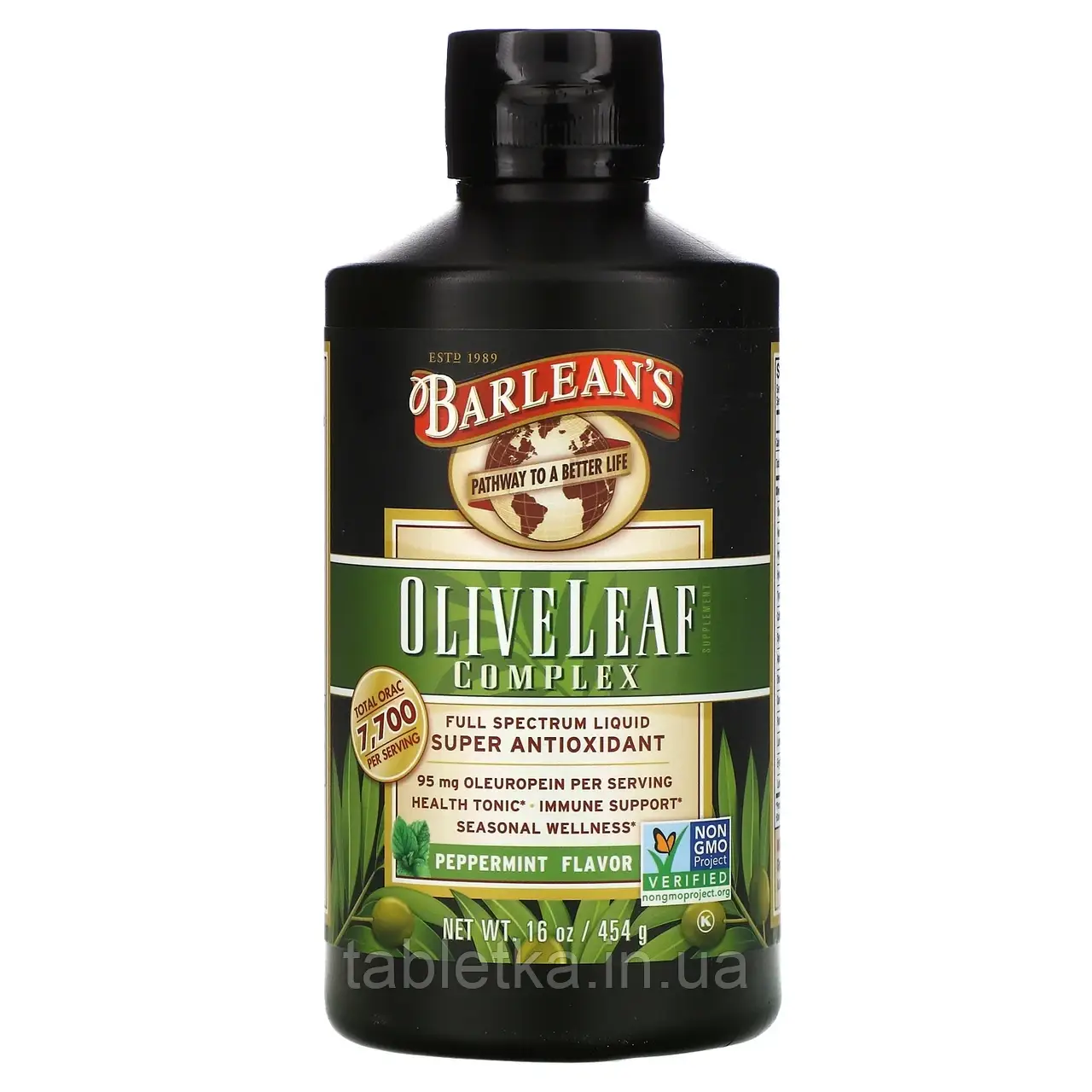 Barlean's, Комплекс із листя оливи, смак перцевої м'яти, 454 г (16 унций)