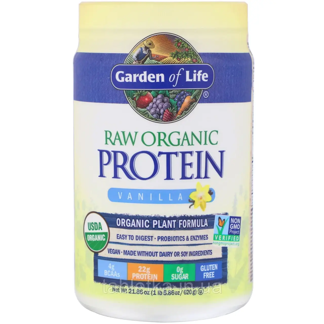 Garden of Life, Органічний білок RAW, органічна рослинна формула, ваніль, 620 г (21,86 унції)