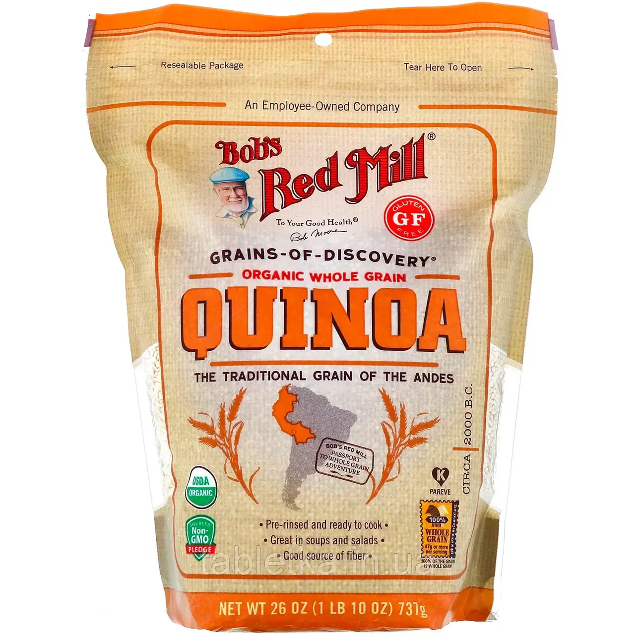 Bob's Red Mill, органічна цільнозернова кіноа, без глютену, 737 г (26 унций)