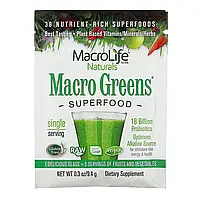 Macrolife Naturals, Macro Greens, суперфуд, 9.4 g Днепр