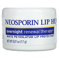 Neosporin, Обновляющая ночная терапия, бальзам для губ из белого вазелина, 0,27 унции (7,7 г) Днепр