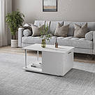 Журнальний стіл із дверцятами 90 см Ексклюзивні кавові столики на 2 відділення з Ламінованого ДСП, фото 4