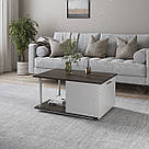 Журнальний стіл із дверцятами 90 см Ексклюзивні кавові столики на 2 відділення з Ламінованого ДСП, фото 5