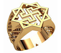 Золотое кольцо оберег "Валькирия" 7