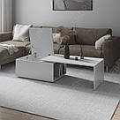 Стіл трансформер журнальний 100 см Кавовий розкладний столик прямокутний із Ламінованого ДСП, фото 2