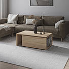 Стіл трансформер журнальний 100 см Кавовий розкладний столик прямокутний із Ламінованого ДСП, фото 7