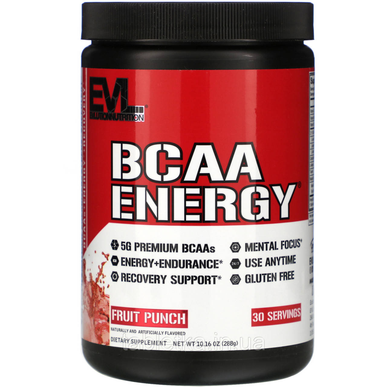 EVLution Nutrition, BCAA Energy, суміш для приготування енергетичних напоїв, фруктовий пунш, 288 г