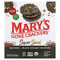 Mary's Gone Crackers, Super Seed, зерновые крекеры, водоросли и черный кунжут, 155 г (5,5 унции) в Украине