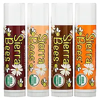 Sierra Bees, набор органических бальзамов для губ, 4 штуки, вес: 4,25 г (0,15 унции) каждый в Украине