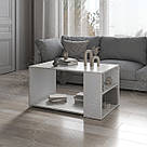 Журнальний стіл із поличками шириною 90 см Кавові та чайні столики у вітальню з Ламінованого ДСП, фото 2