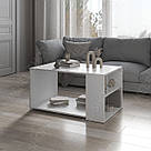 Журнальний стіл із поличками шириною 90 см Кавові та чайні столики у вітальню з Ламінованого ДСП, фото 4