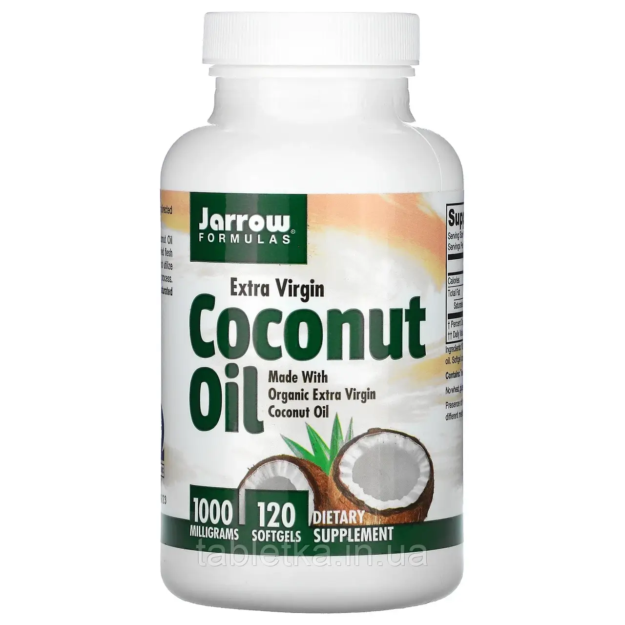 Jarrow Formula, кокосова олія першого холодного пресування, 1000 мг, 120 капсул