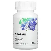 Thorne Research, Ferrasorb, железо с кофакторами, 60 капсул Днепр