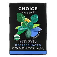 Choice Organic Teas, Black Tea, Organic Decaffeinated Earl Grey, Decaf, 16 Tea Bags, 1.12 oz (32 g) в Украине