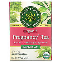 Traditional Medicinals, органический чай для беременных, листья малины, без кофеина, 16 чайных пакетиков, 28 г