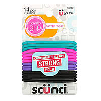 Scunci, Тугие резинки для волос Everyday & Active, No Slip Grip, 14 штук Днепр