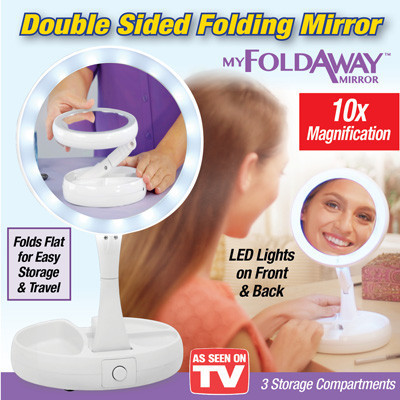 Складное зеркало для макияжа с Led подсветкой My Fold Away Mirror MAS - фото 9 - id-p1796535778