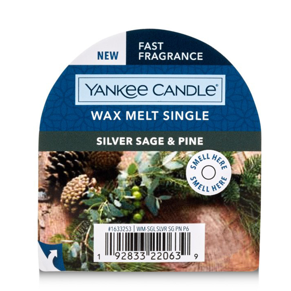 Віск для аромалампи "Срібляста шавлія та сосна" Yankee Candle 22 г, фото 1