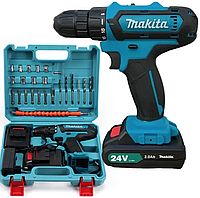 Шуруповерт Makita 331 DWE (24V, 5.0AH) с набором инструментов, запасной аккумулятор MAS