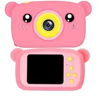 Цифровий дитячий фотоапарат Teddy GM-24 рожевий ведмедик Smart Kids Camera Рожевий MAS