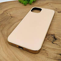 Матовый стеклянный чехол Glass case для iPhone 14 Plus Gold