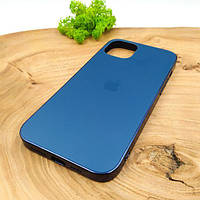 Матовый стеклянный чехол Glass case для iPhone 14 Plus Pacific Blue