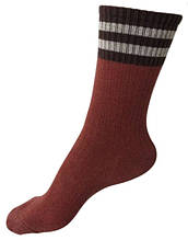 Шкарпетки високі Barcelona каштанові/бежеві смужки