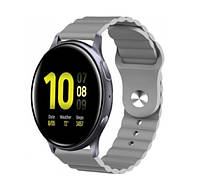 Ремешок BeWatch для Samsung Galaxy Watch 42 | 3 41 mm | Active | Active 2 силиконовый 20мм Wave Серый