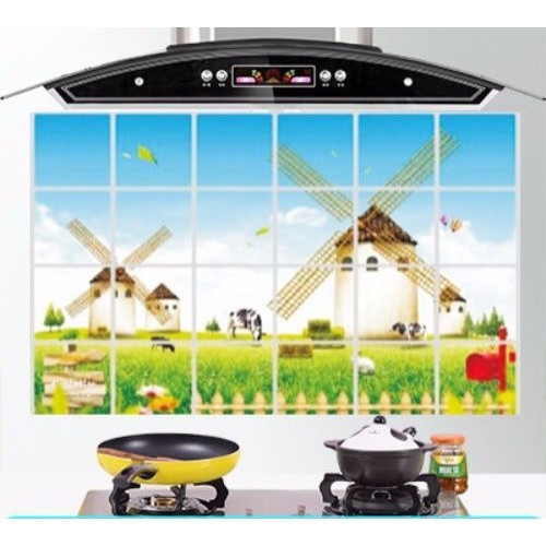 Термостійкі наклейки над плитою 90*60 см. Корова, фото 1