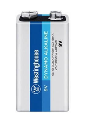 Лужна батарейка Westinghouse Dynamo Alkaline 9V/6LR61 крона 1 шт./пач., фото 1
