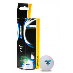 М'ячі для настільного тенісу Donic-Schildkrot Prestige 2* (3), білий, 40+мм