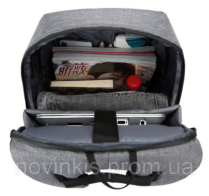 Шкільний універсальний підлітковий рюкзак з USB портом та світловідбивачами Univercity, 4 кольори - фото 7 - id-p1796650015