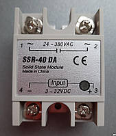 SSR-40DA -Tax 40a вхiд- DC 3-32v вихiд- 380v АС реле твердотiле