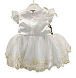 Дитячий сарафан сукня Туреччина 1, 3 роки для дівчинки бавовна літня святкова біла (ПЛД13), фото 2