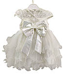 Дитячий сарафан плаття Туреччина 2, 3, 4 роки для дівчинки бавовна літнє ошатне біле (ПЛД25), фото 2