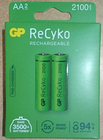 Аккумулятор АА GP Recyko НR-6 2100mAh Ni-MH блистер 1х2шт /2/20шт.