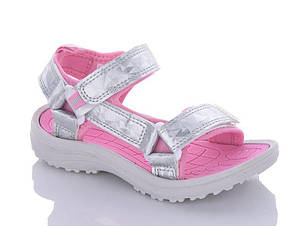 Легкі босоніжки для дівчаток сріблястого перламутрового кольору Розміри 28 30 31