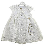 Детский сарафан платье Турция 2, 3 года для девочки хлопок летний белое (ПЛД35)
