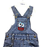 Дитячий комбінезон Туреччина 2, 3, 4 роки для дівчинки літній джинсовий синій (ПЛД39), фото 3