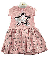 Детский сарафан платье Турция 2 года для девочки хлопок летний розовый (ПЛД49)